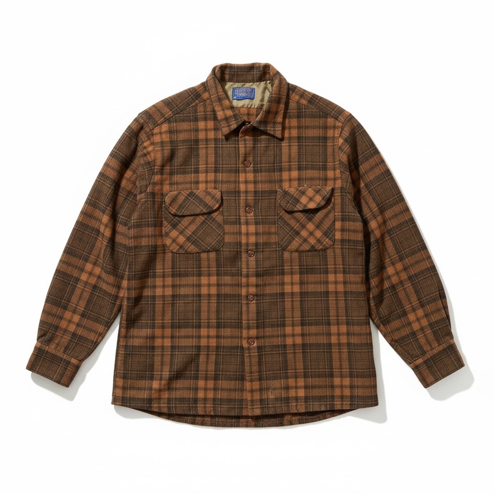 Pendleton Brown Plaid Shirt Jacket - image 1